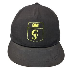 3M CS Snapback Hat Solid Black One Size Adjustable Outdoor Made In USA Vintage